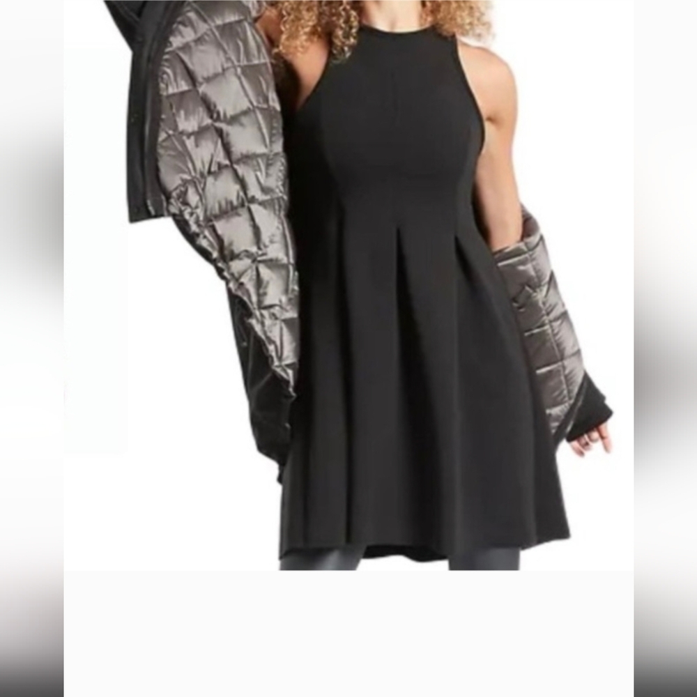 ATHLETA En Route Black Sleeveless Scuba Athletic Dress‎ Small